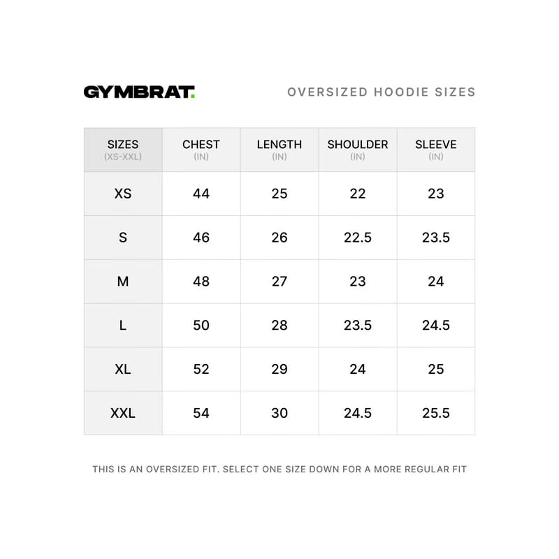 Gymbrat Athleisure Lifting Club Front Black Oversized Hoodie