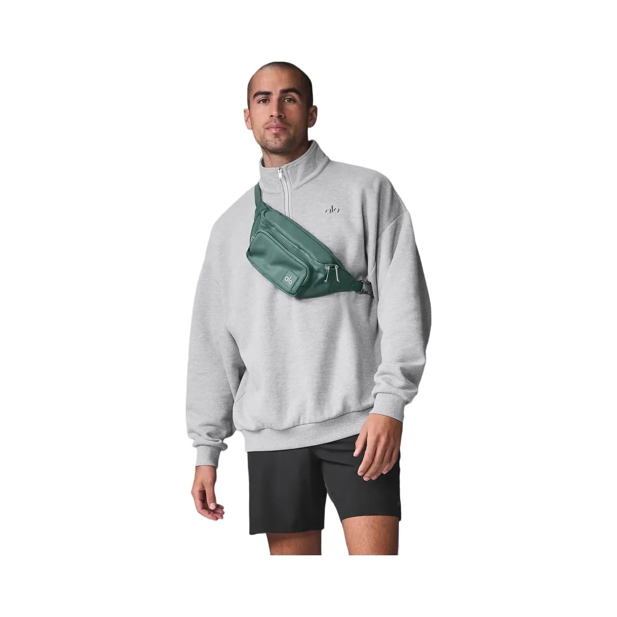 Alo Accolade 1/4 Zip Pullover Athletic Heather Grey
