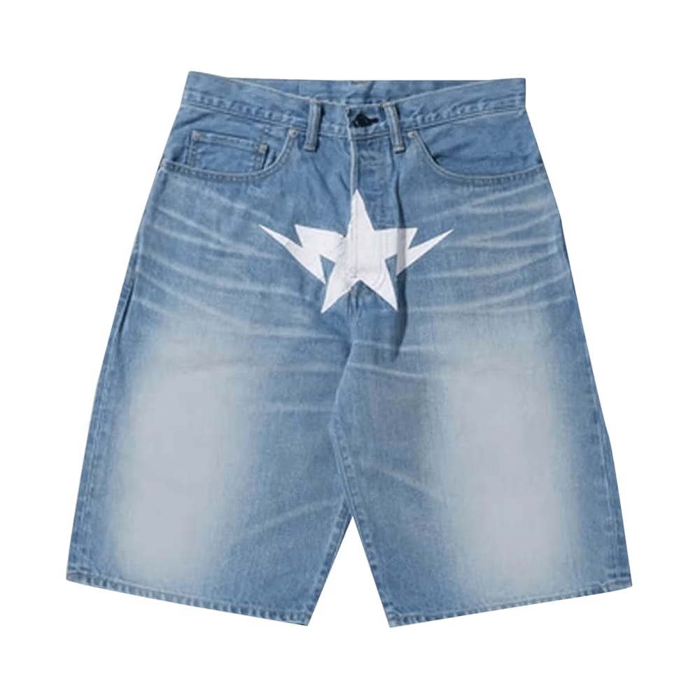 BAPE Twin Sta Denim Shorts Indigo