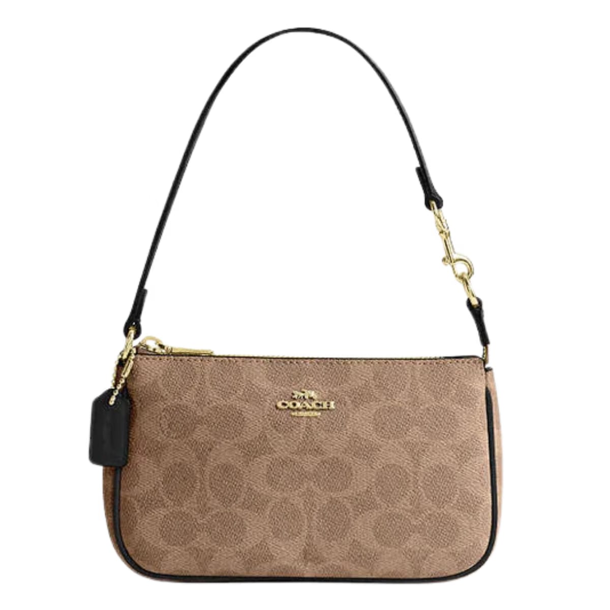 Coach Nolita 19 In Signature Canvas Signature Canvas-Gold-Tan-Black