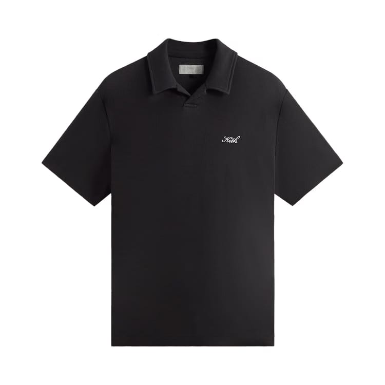 Kith Micro Waffle Drew Polo Black