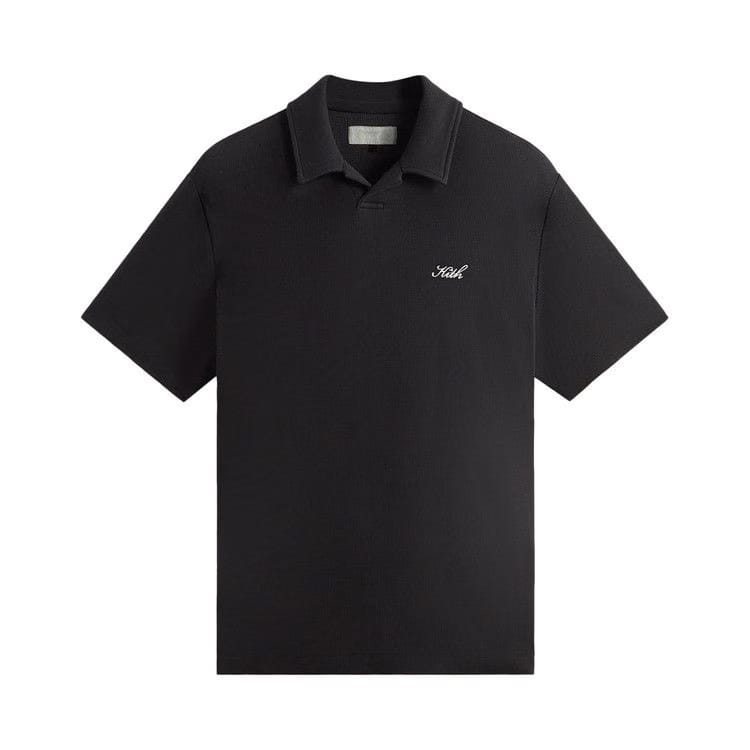 Kith Micro Waffle Drew Polo Black