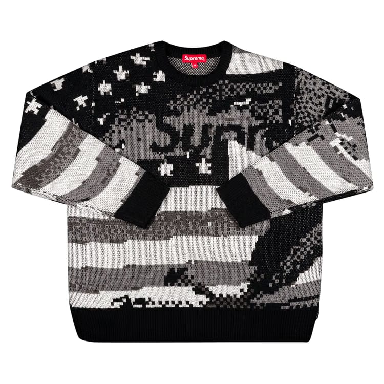 Supreme Digital Flag Sweater Black