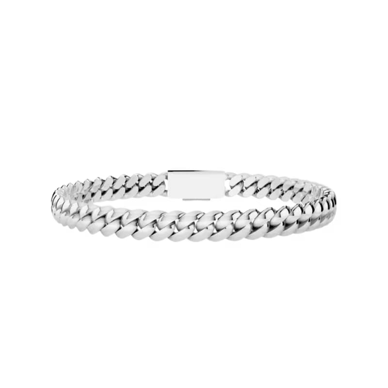 6MM SOLID HAVANA LINK SILVER