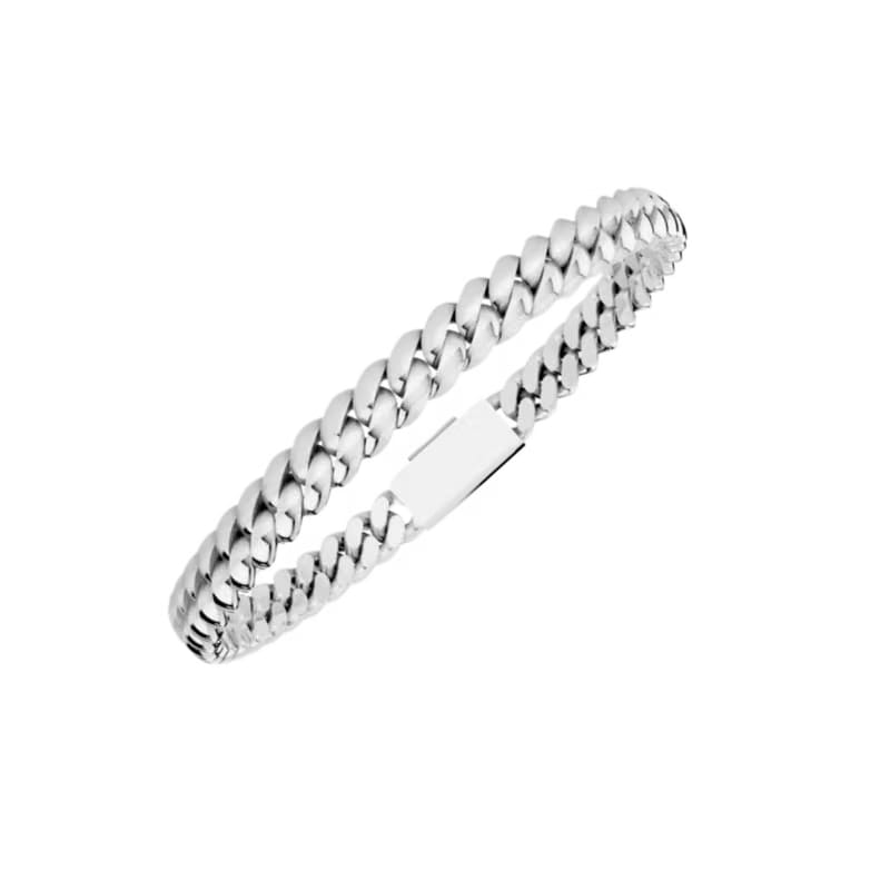 6MM SOLID HAVANA LINK SILVER