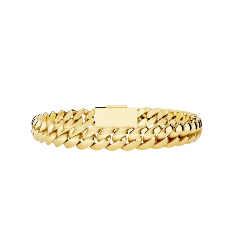 8MM SOLID HAVANA LINK GOLD