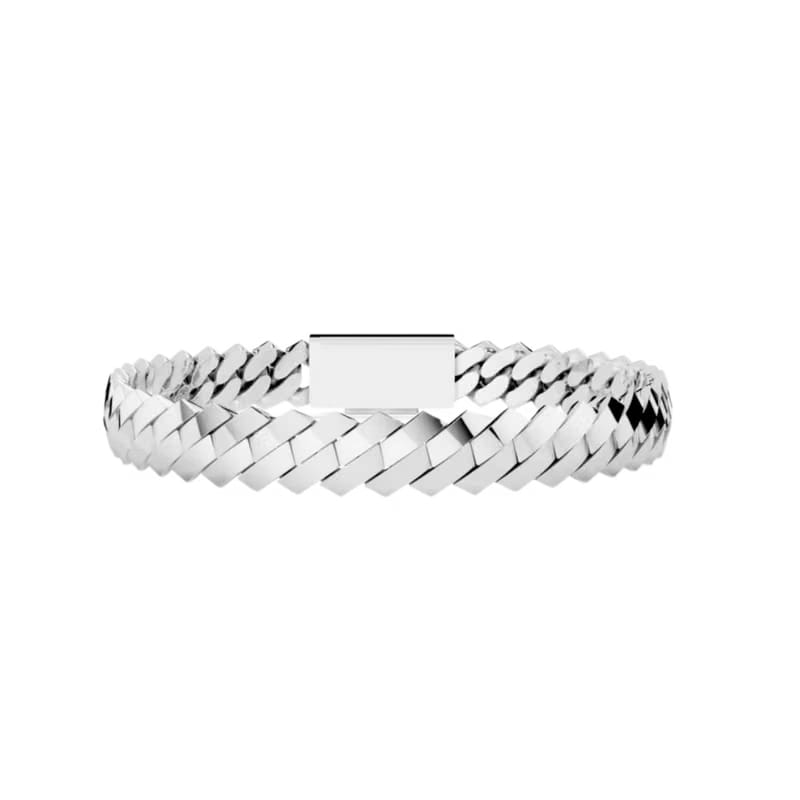 8MM SOLID ELEVATED HAVANA SILVER