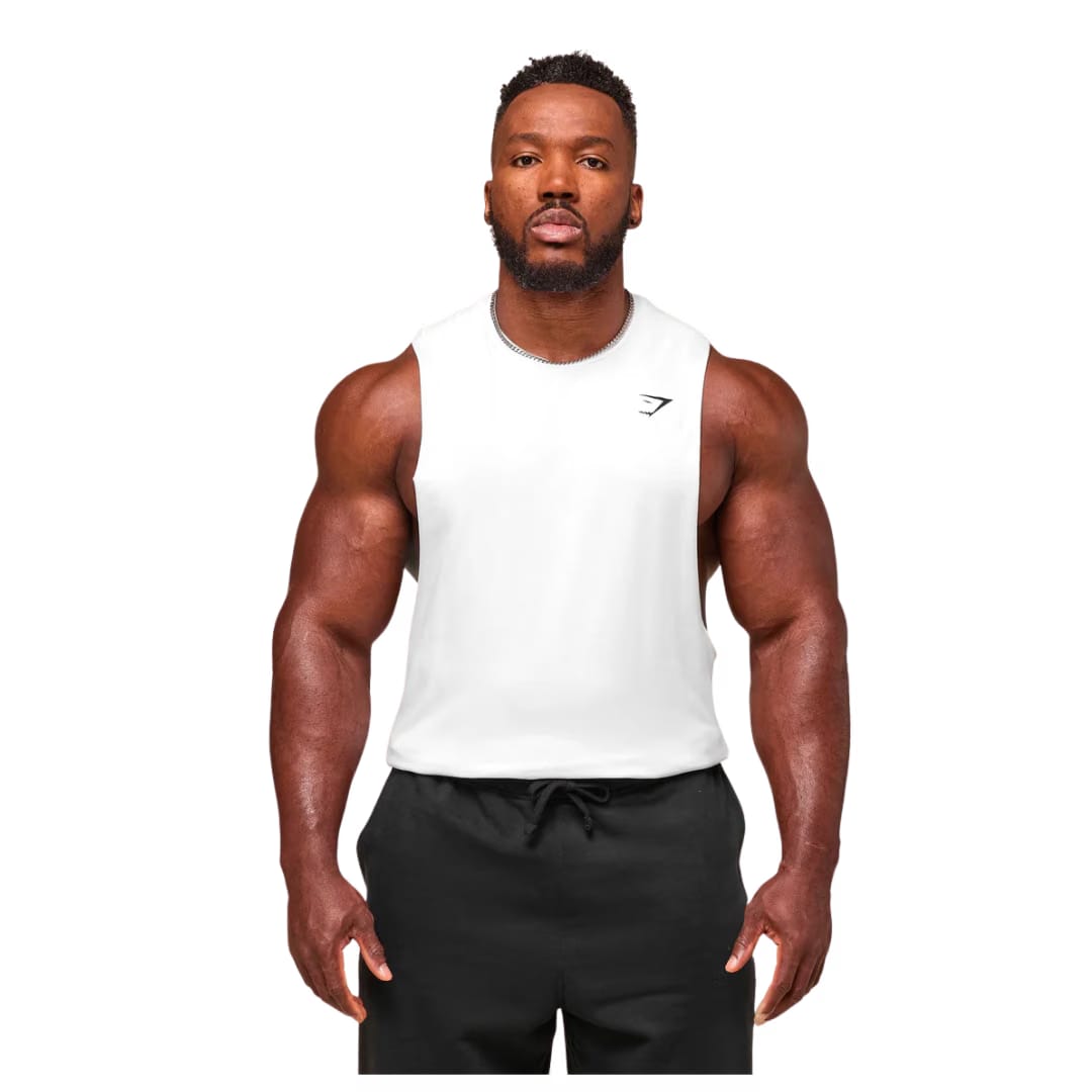 Gymshark Critical Drop Arm Tank White
