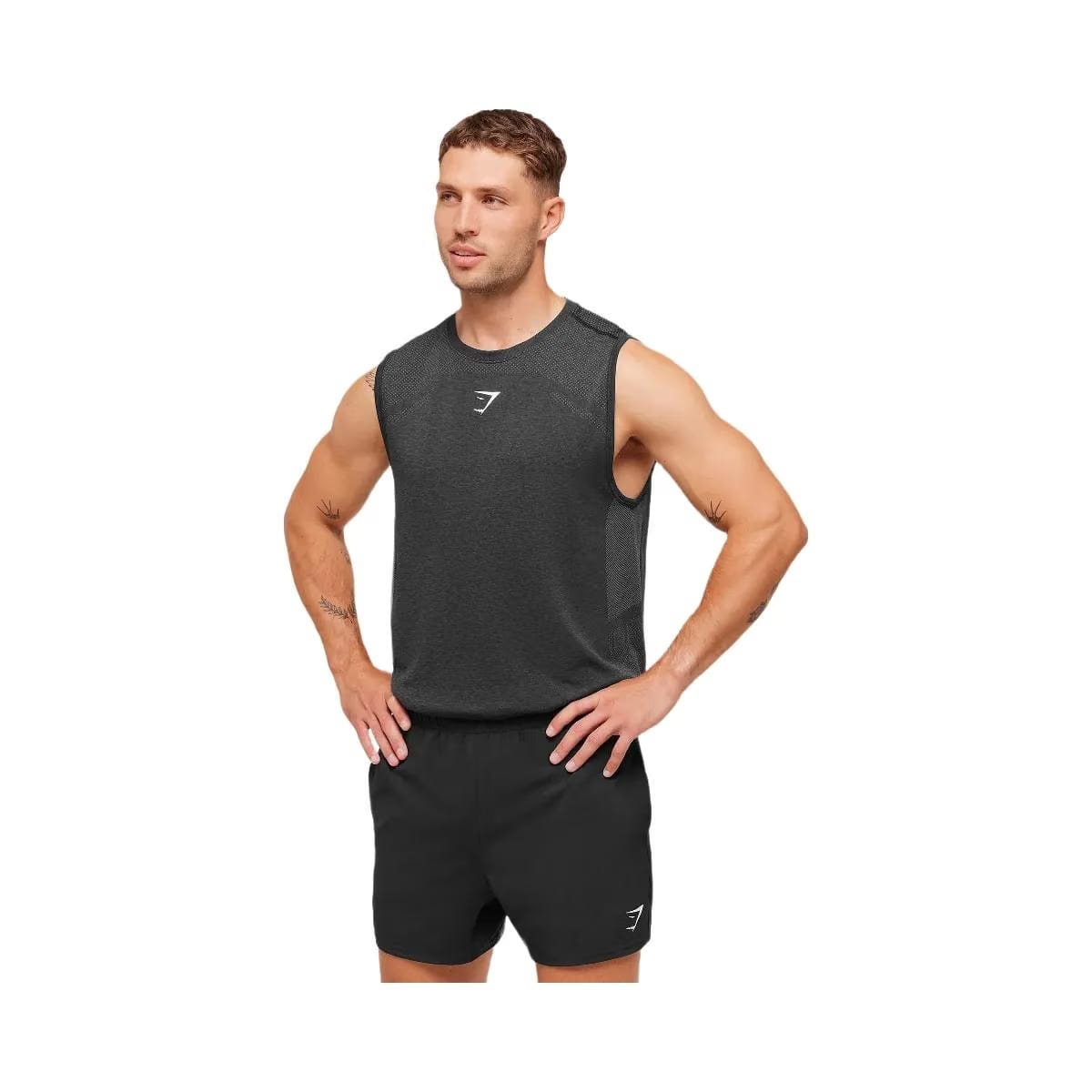 Gymshark Lightweight Seamless Tank Black/Silhouette Grey
