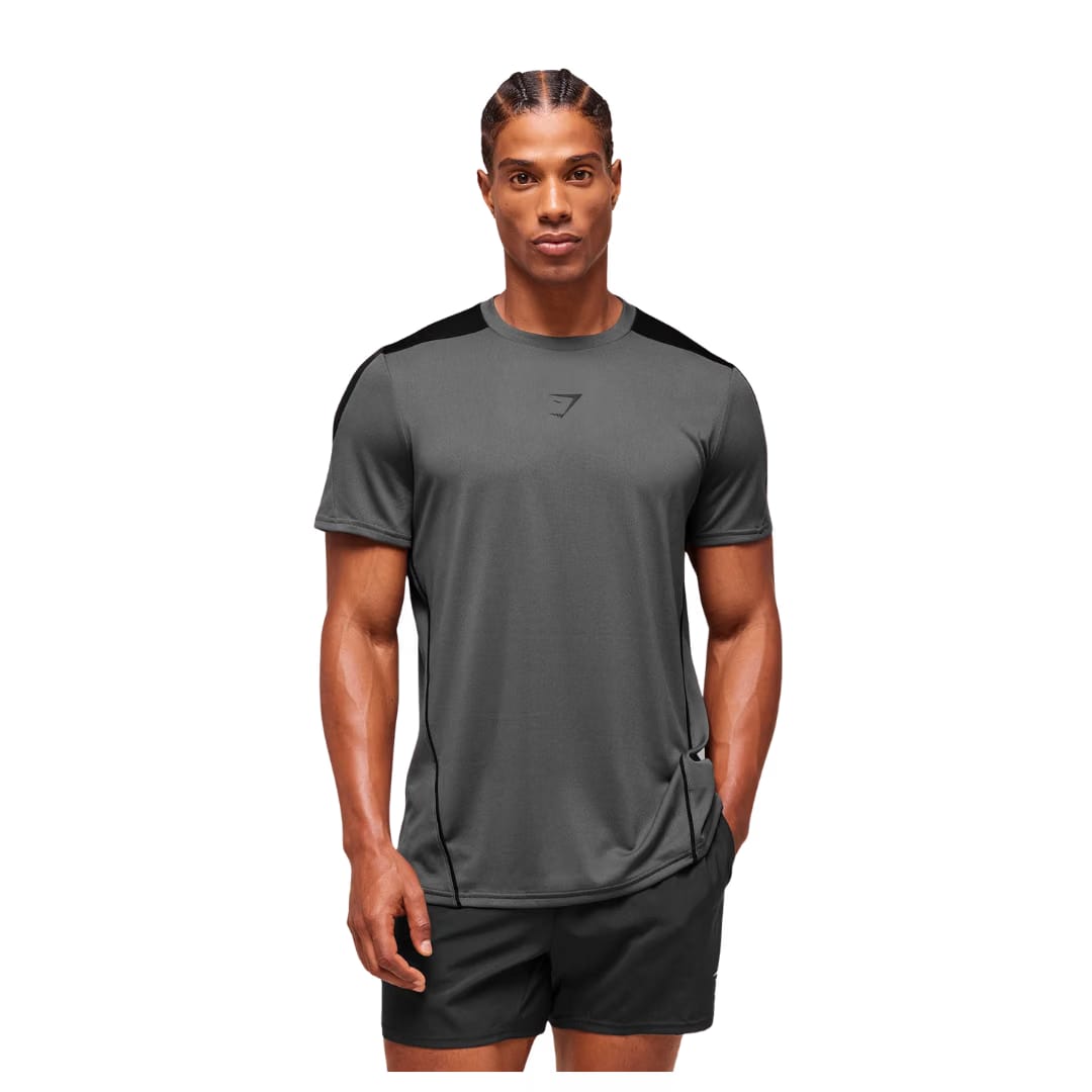 Gymshark Arrival Block T-Shirt Dark Grey