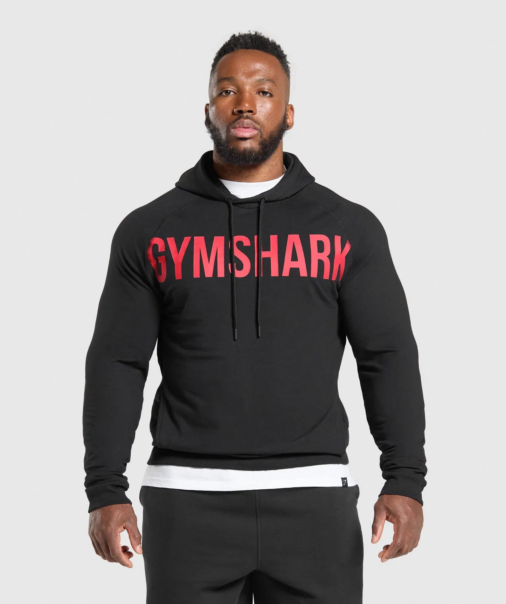Gymshark Prime Hoodie Black/Vivid Red