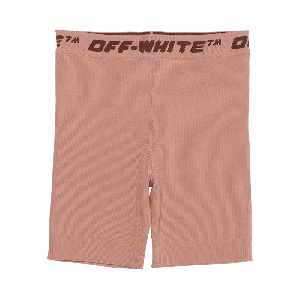 Off-White Logo Band Shorts Nude