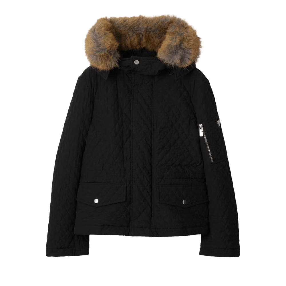 Burberry Shorts Quilted Nylon Jacket Black