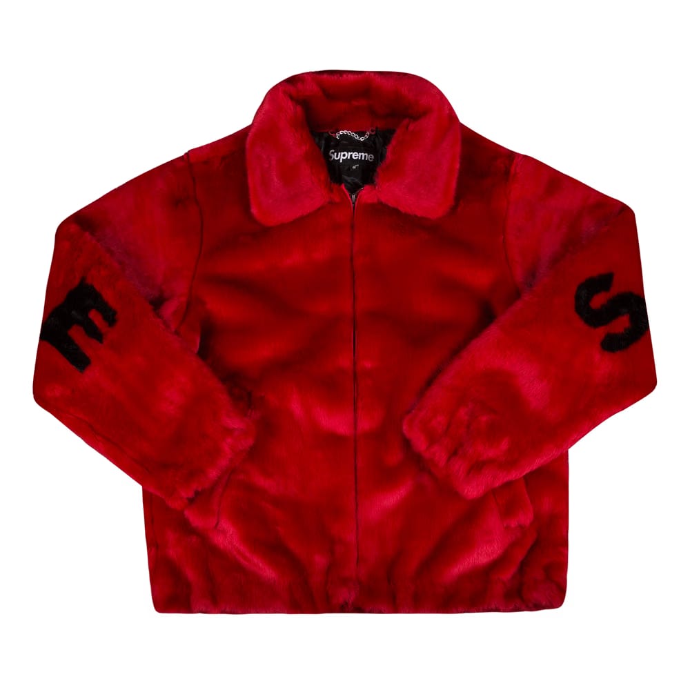 Supreme Faux Fur Bomber Jacket Red