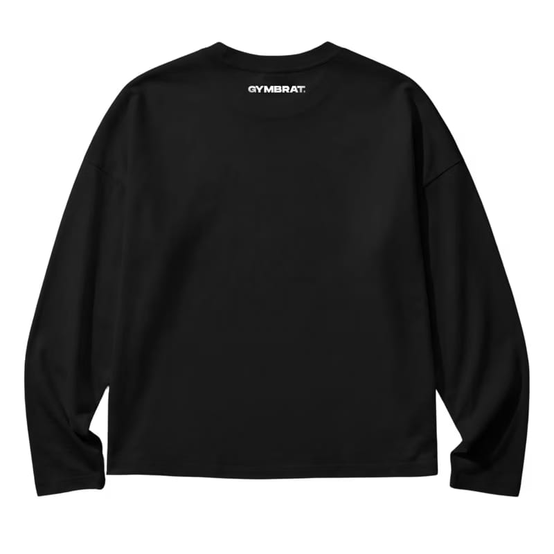 Gymbrat Athleisure Lifting Club Black Oversized Long Sleeve T-Shirt