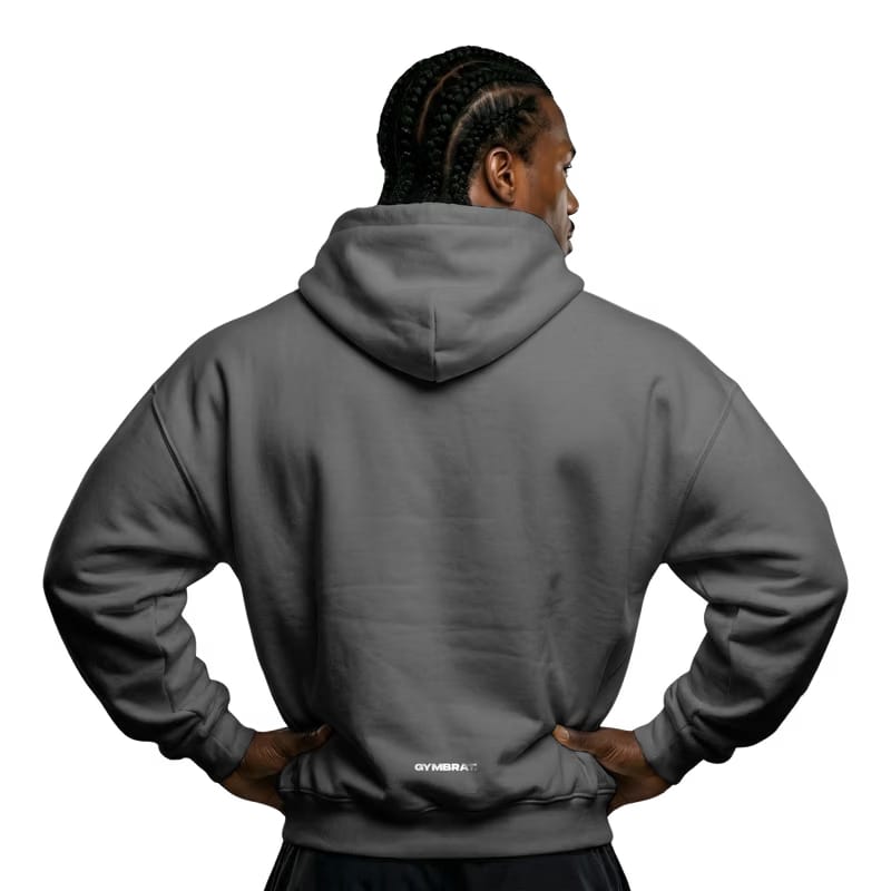 Gymbrat Athleisure Lifting Club Front Gray Oversized Hoodie