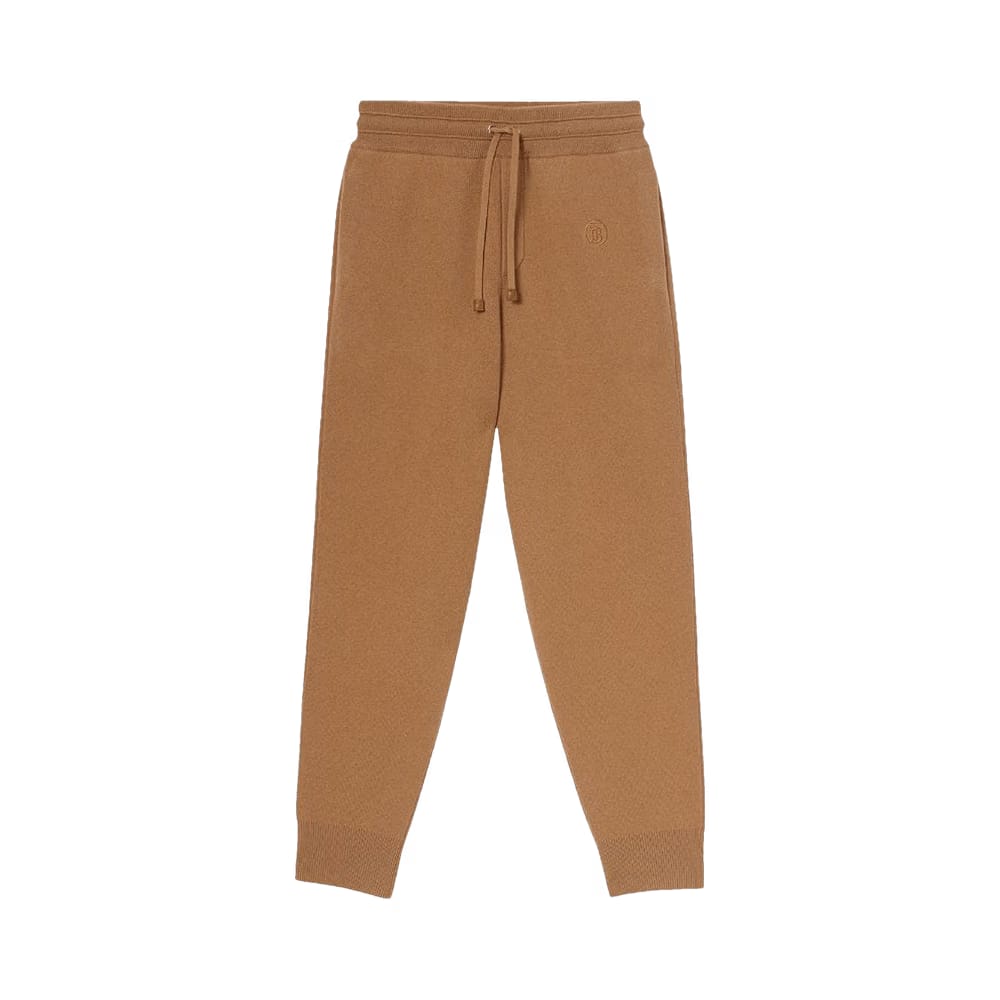 Burberry Monogram Motif Cashmere Blend Jogging Pants Camel