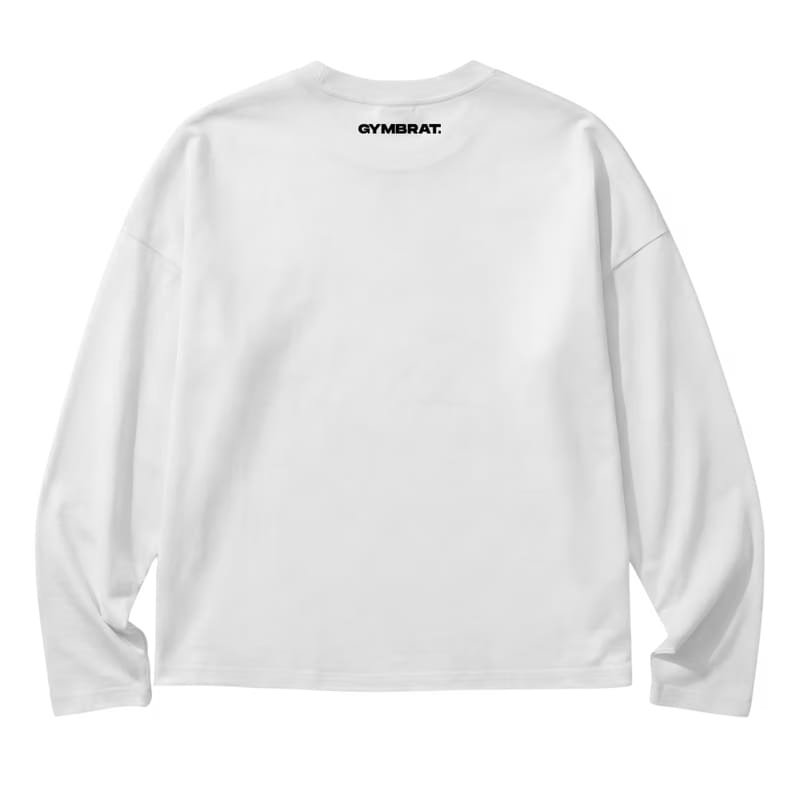 Gymbrat Athleisure Lifting Club White Oversized Long Sleeve T-Shirt