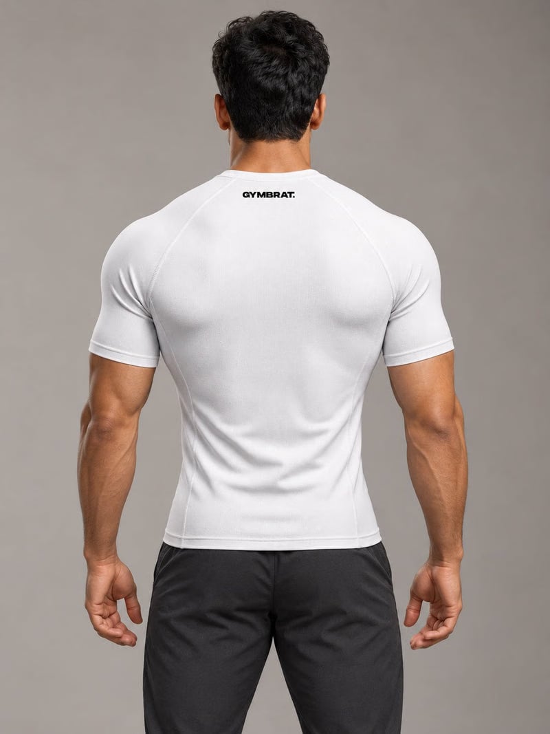 Gymbrat Athleisure Lifting Club White Compression T-Shirt