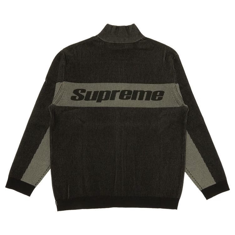 Supreme 2-Tone Ribbed Zip Up Sweater Black