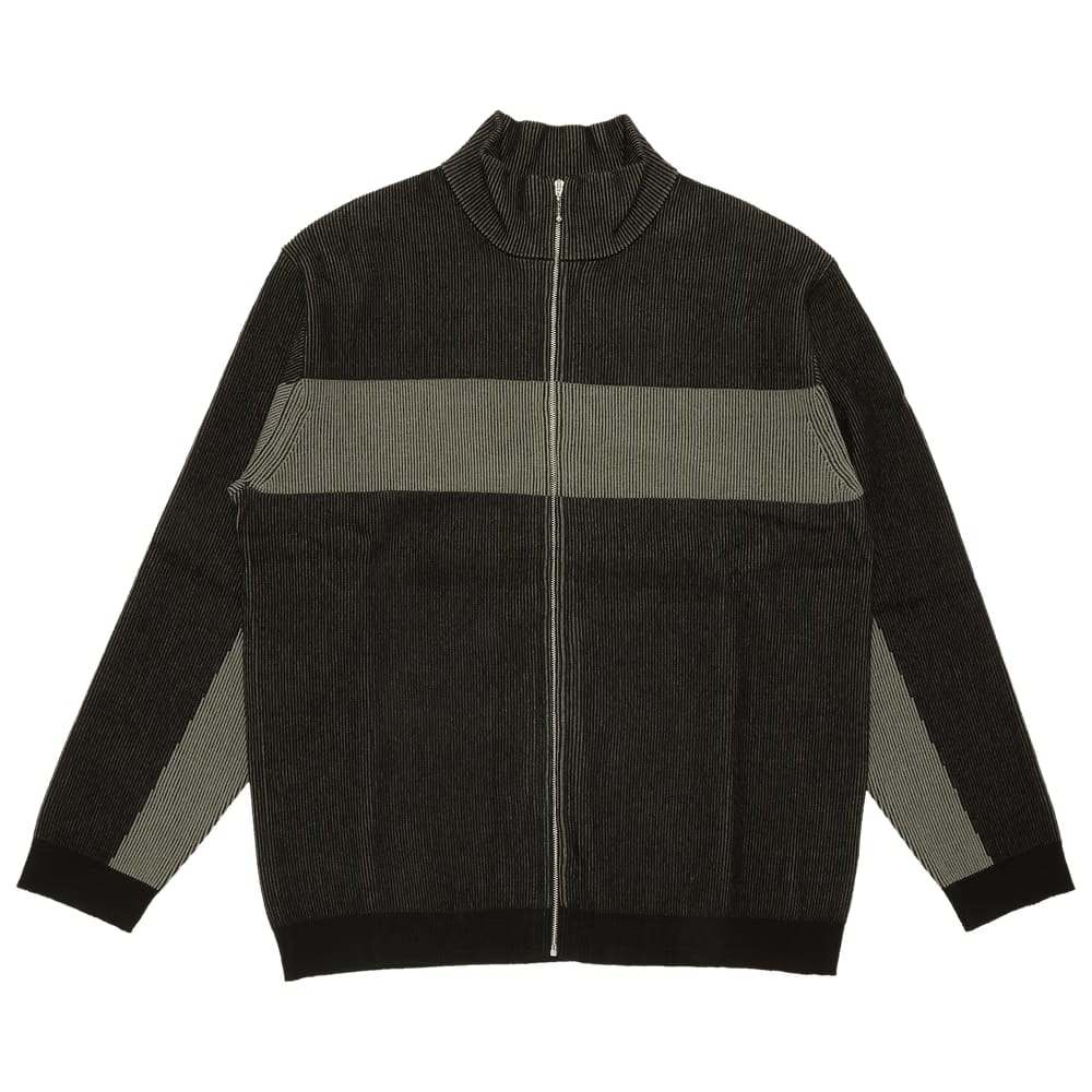 Supreme 2-Tone Ribbed Zip Up Sweater Black