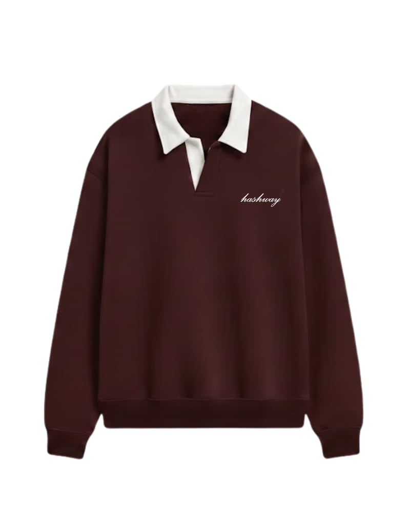 HASHWAY CLASSIC POLO SWEATSHIRT - WINE
