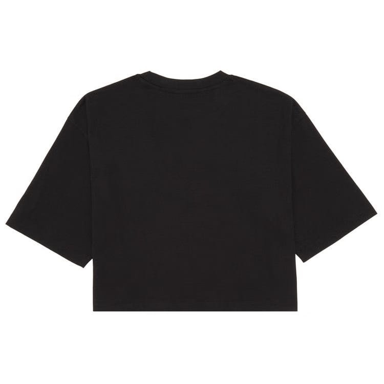 Balmain Cropped Rhinestone T-Shirt Black/Crystal