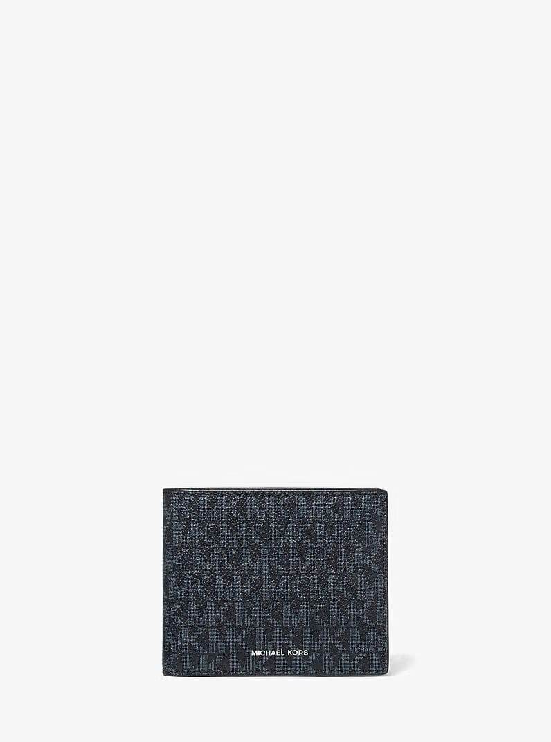 Michael Kors Cooper Logo Billfold Wallet With Passcase Admrl-Plblue