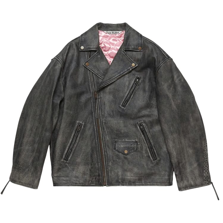 Acne Studios Biker Leather Jacket Black