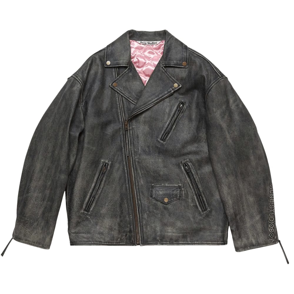 Acne Studios Biker Leather Jacket Black