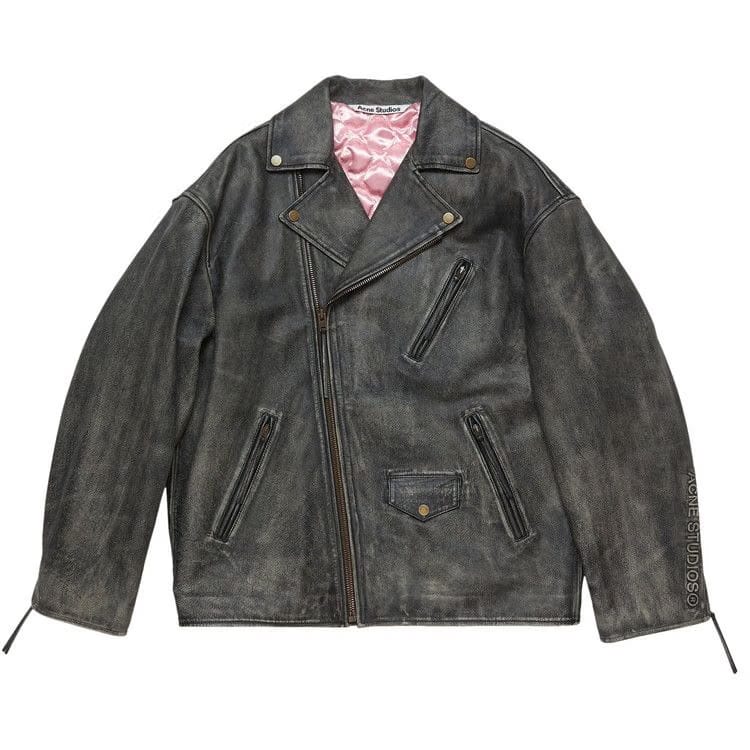 Acne Studios Biker Leather Jacket Black