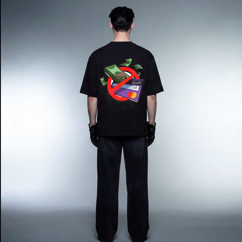 Cash & Cards Black Oversized T-Shirt