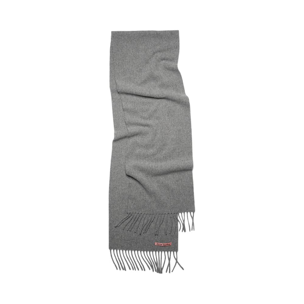 Acne Studios Fringe Wool Scarf Grey Melange