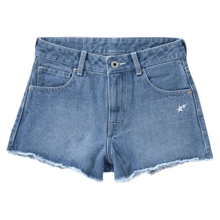 BAPE Ape Head Stitched Denim Shorts Light Indigo
