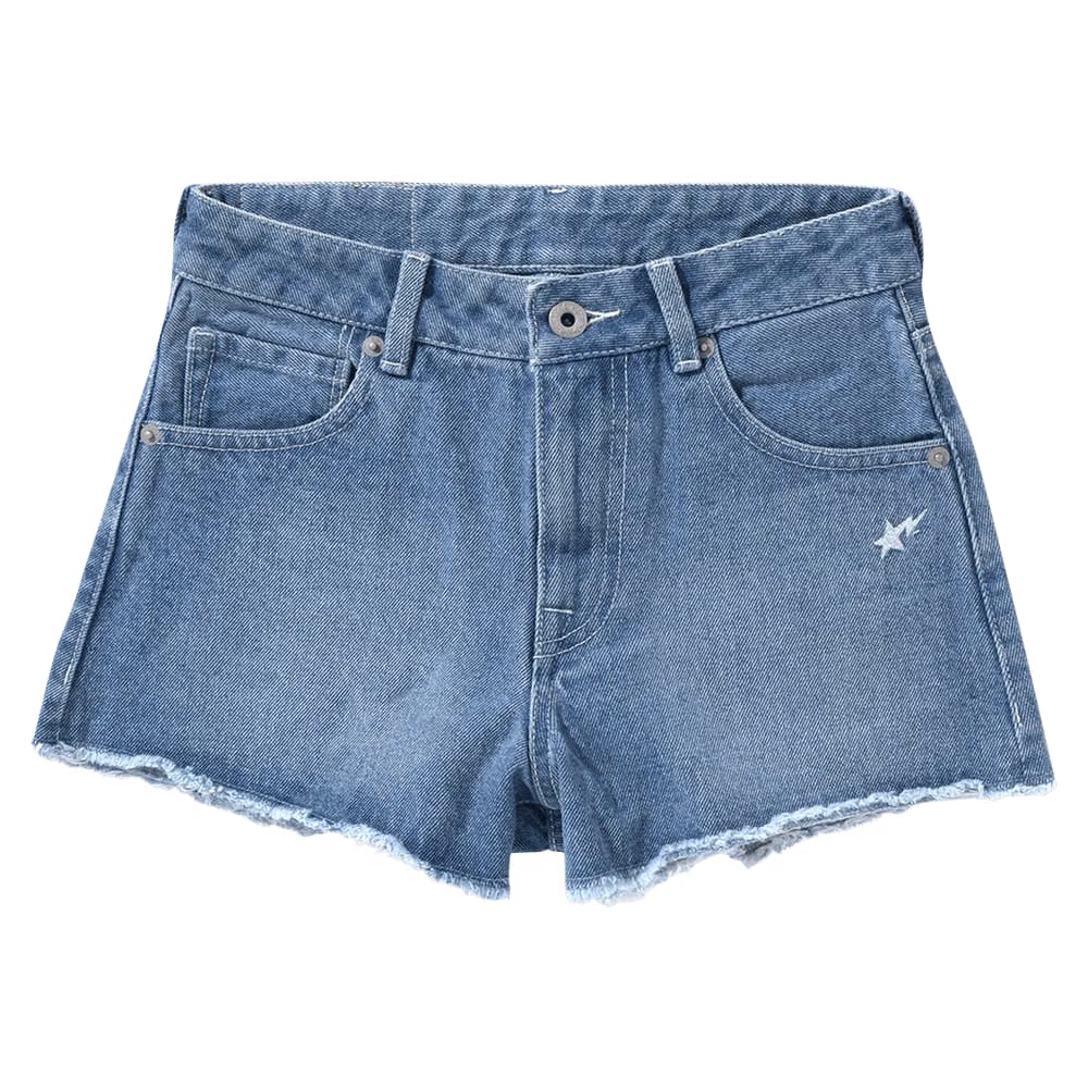 BAPE Ape Head Stitched Denim Shorts Light Indigo