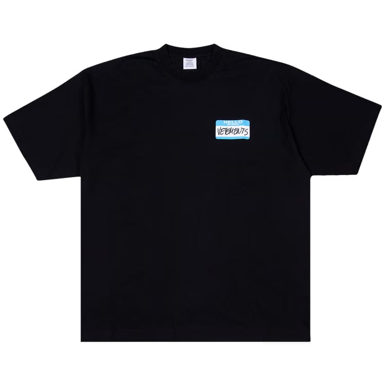 Vetements My Name Is T-Shirt Black
