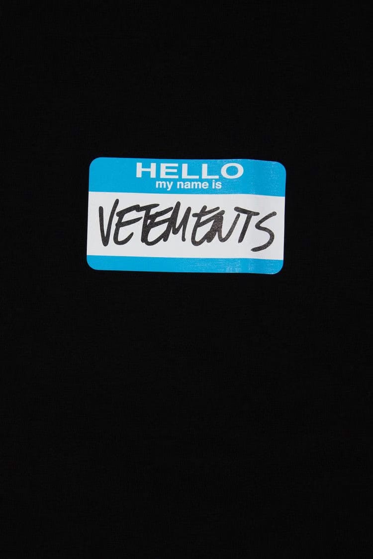 Vetements My Name Is T-Shirt Black