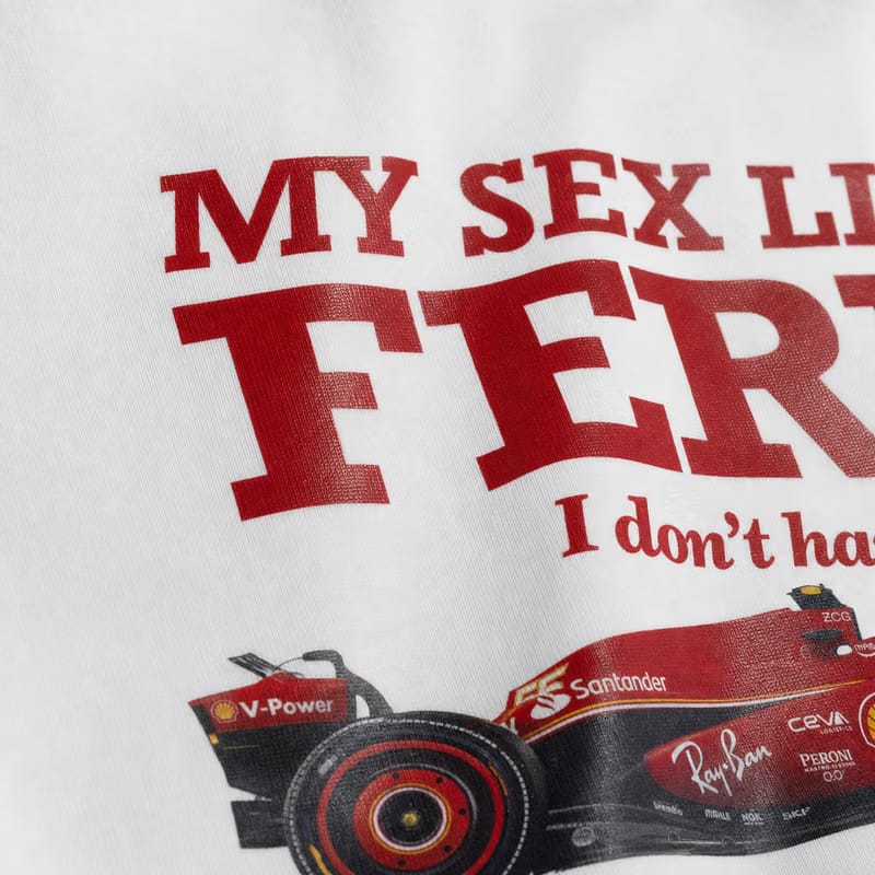 My Sex Life Is Like Ferrari Oversized White T-Shirt