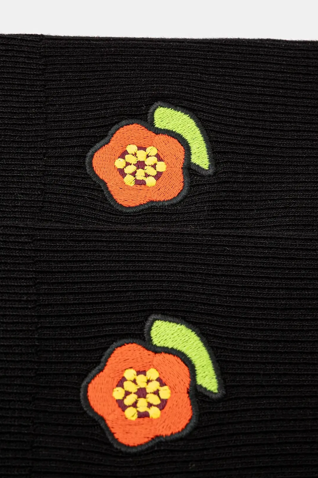 Kenzo Socks with Flower Embroidery Black