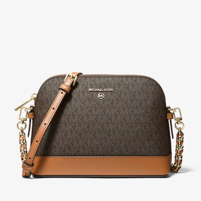 Michael Kors Large Logo Dome Crossbody Bag Brn-Acorn