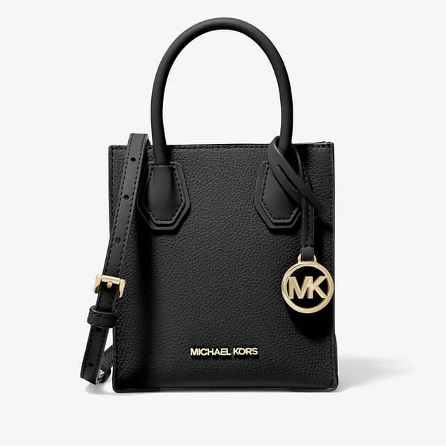 Michael Kors Mercer Extra-Small Pebbled Leather Crossbody Bag Black