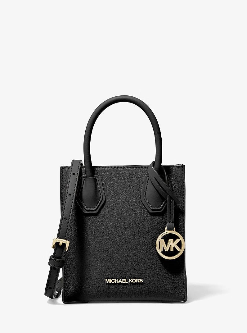 Michael Kors Mercer Extra-Small Pebbled Leather Crossbody Bag Black