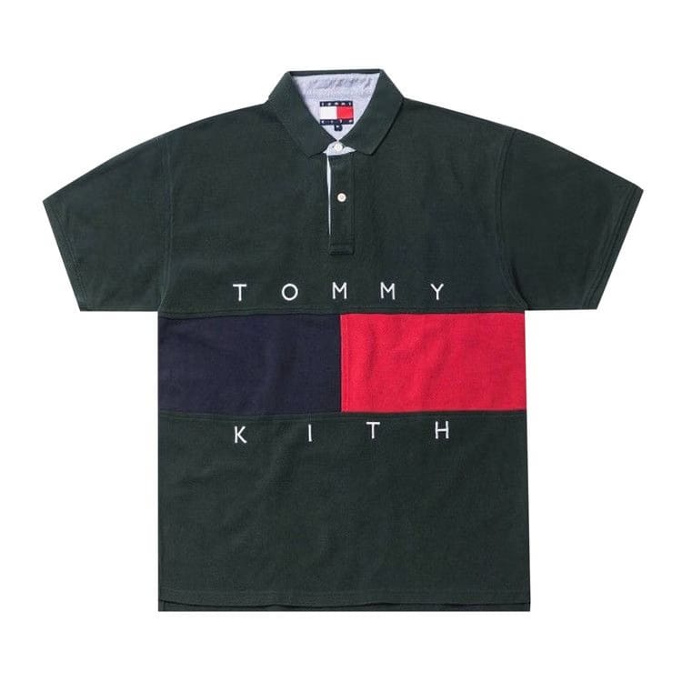 Kith x Tommy Hilfiger Flag Shorts-Sleeve Polo Forest