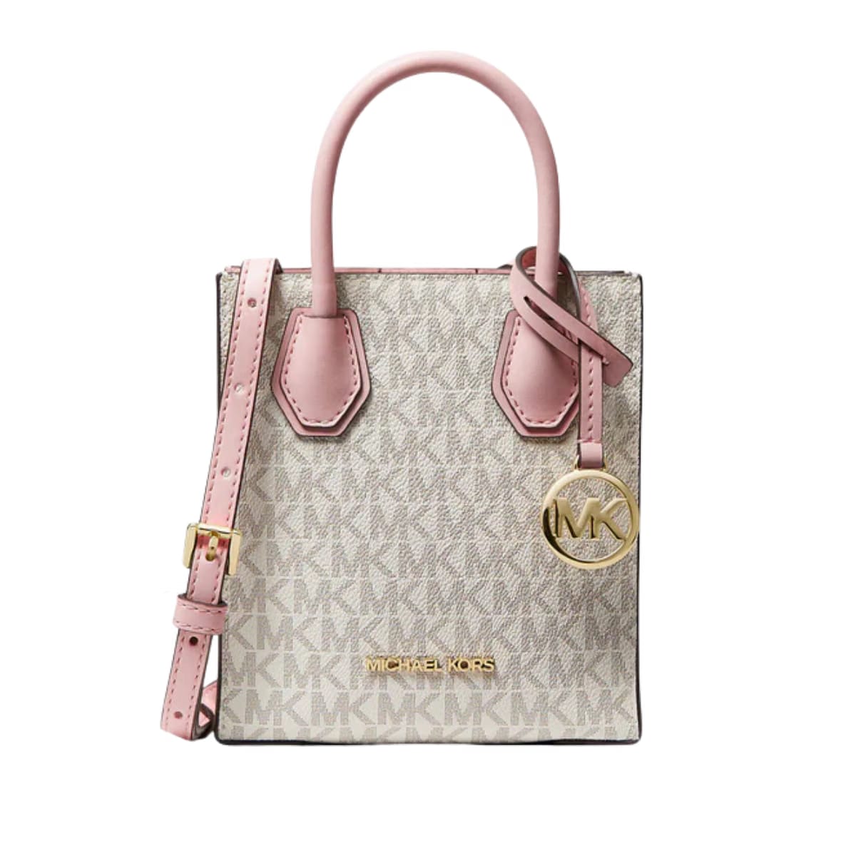 Michael Kors Mercer Extra-Small Logo and Leather Crossbody Bag Pwd Blsh Mlt