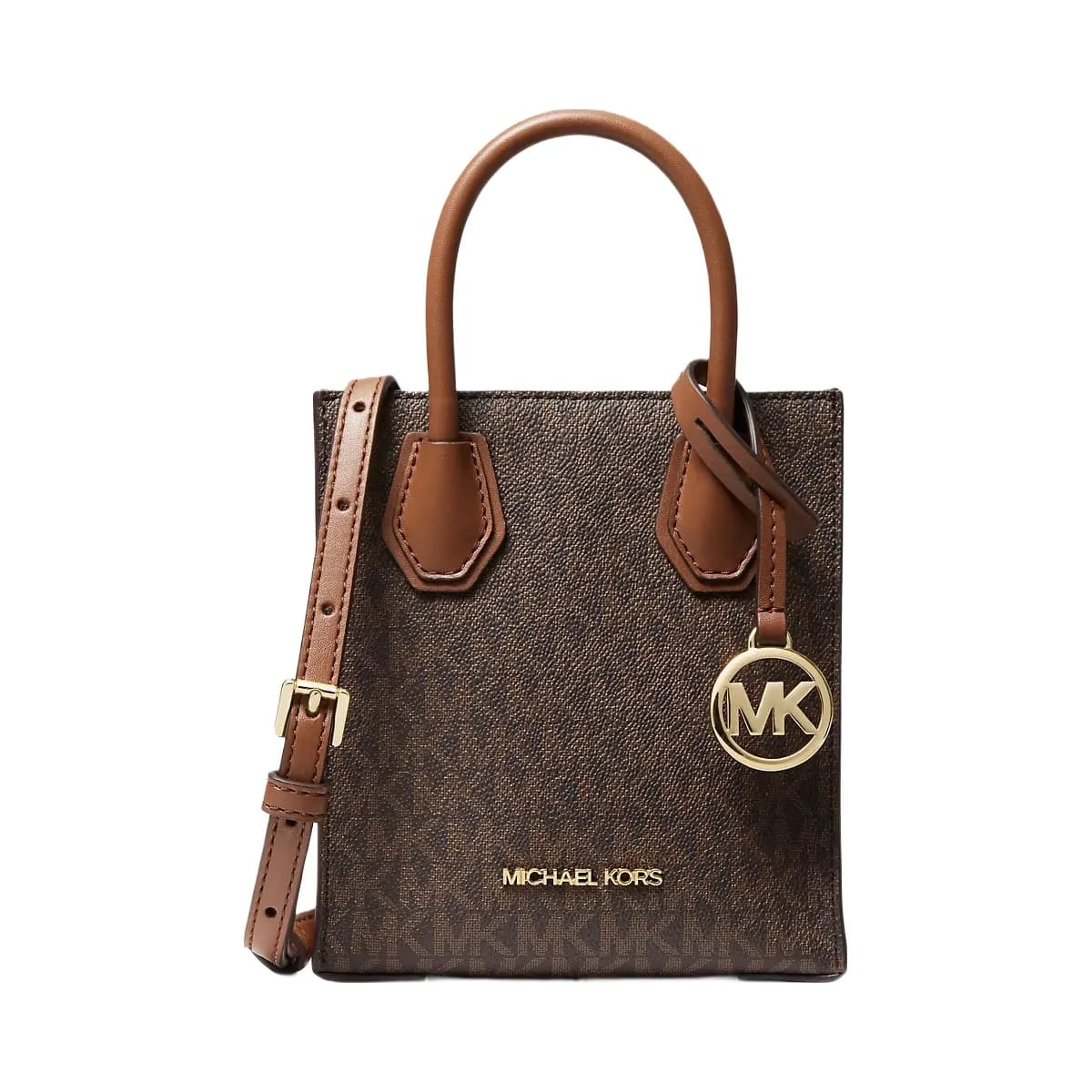 Michael Kors Mercer Extra-Small Logo and Leather Crossbody Bag Brown