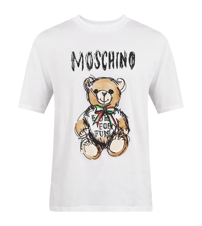 Men White Archive Big Teddy Print T-Shirt wHITE