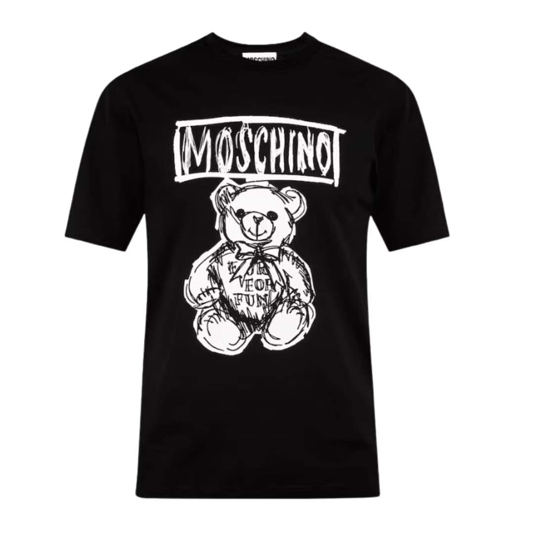 Men Black Teddy Printed T-Shirt