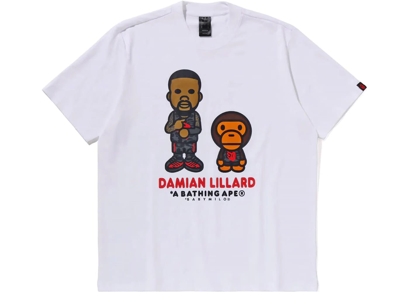 BAPE x adidas Dame Baby Milo T-Shirt White