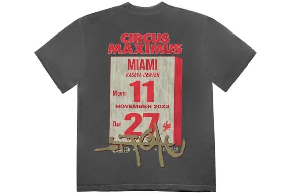 Travis Scott Utopia Is In Miami Circus Maximus T-Shirt Black
