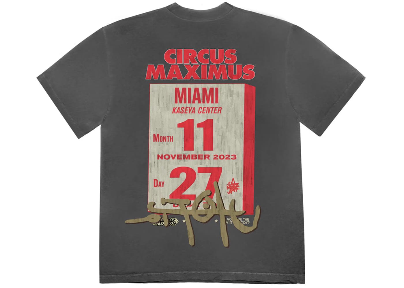 Travis Scott Utopia Is In Miami Circus Maximus T-Shirt Black